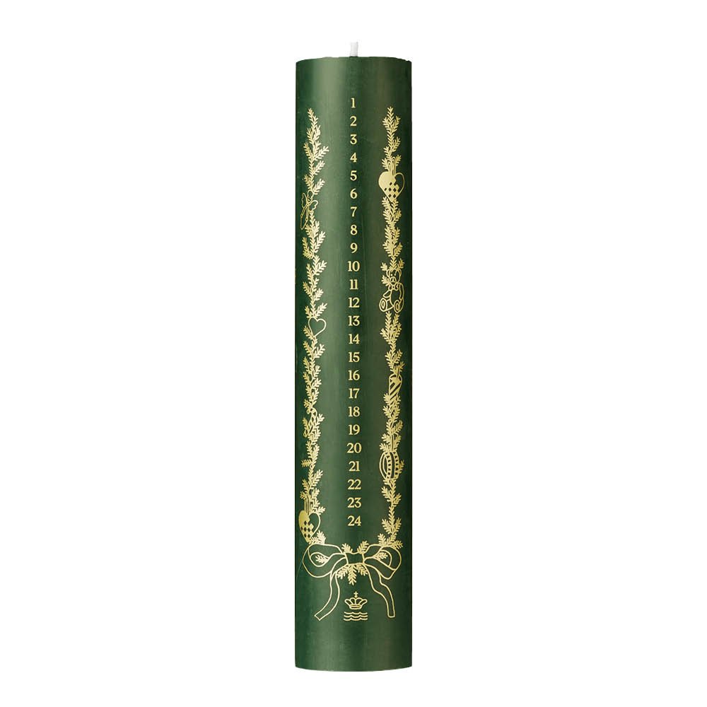 Royal Copenhagen - Star Fluted Christmas kalenterikynttilä 25 cm vihreä