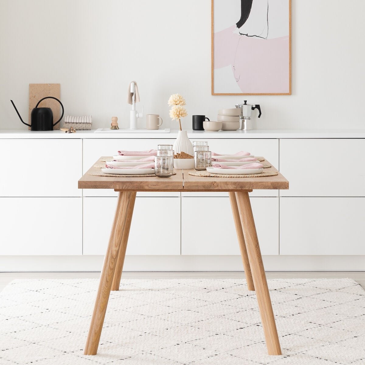 Veini tammi lankkupöytä 230x90 cm lakattu tammi