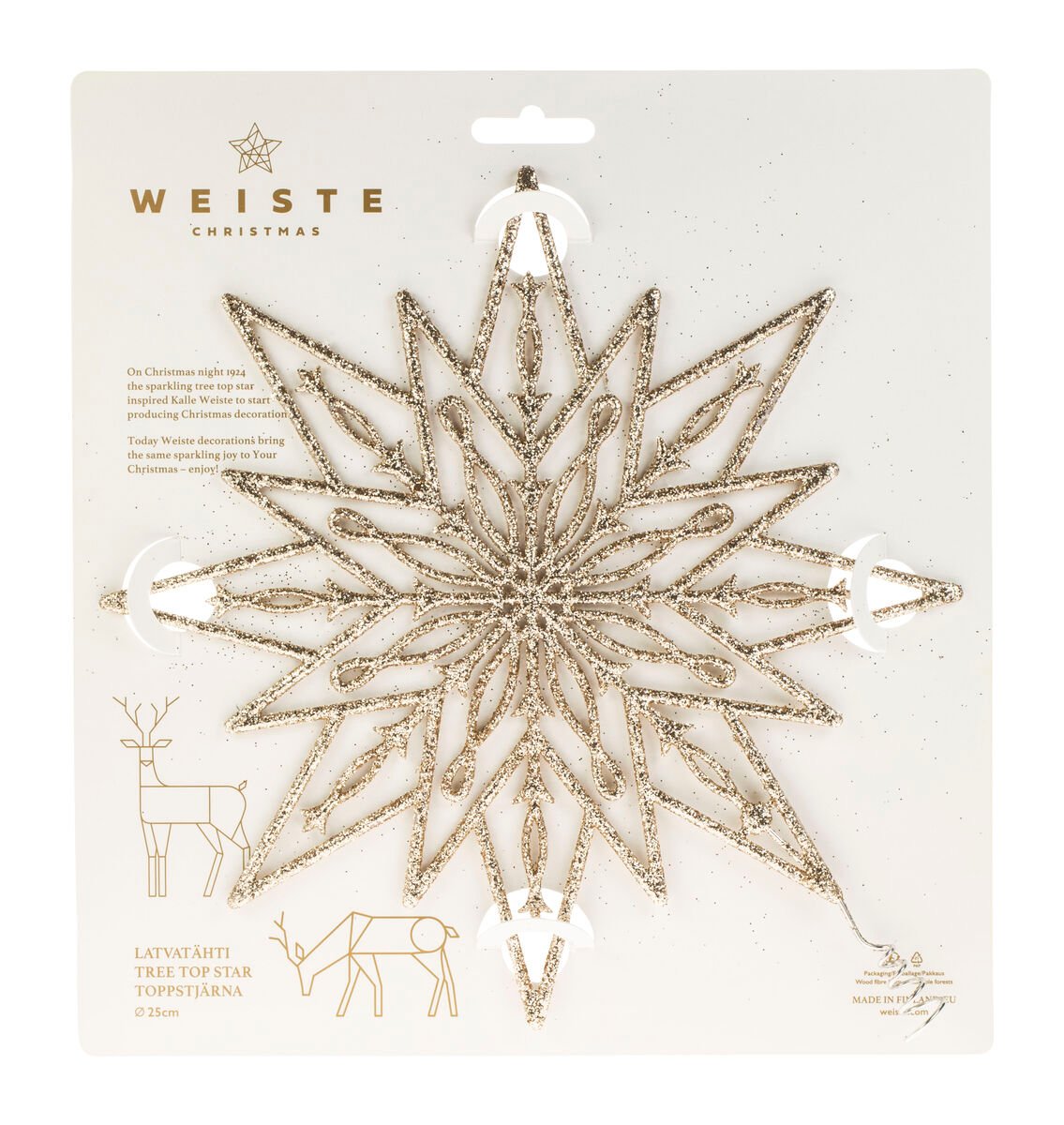 Weiste Filigraani latvatähti 25 cm samppanja glitter