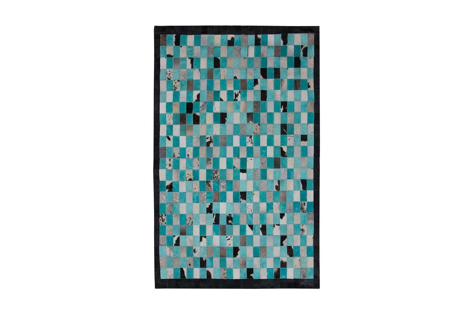 Matto Jaidan 140x200 cm Nahka - Sininen/Harmaa