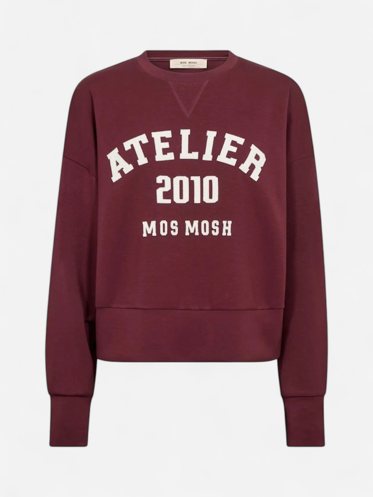 Mos Mosh naisten collegepaita Nima O-LS Sweatshirt, viininpunainen