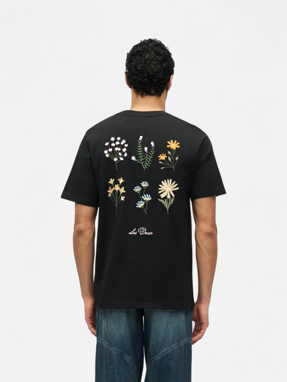 Les Deux miesten t-paita Wild Flower T-shirt, musta