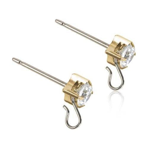 Blomdahl Tiffany 5mm Cz White (Kultainen) - Korvakoru