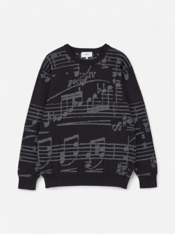 Makia x Sibelius miesten neulepusero Sibelius Note Knit, musta